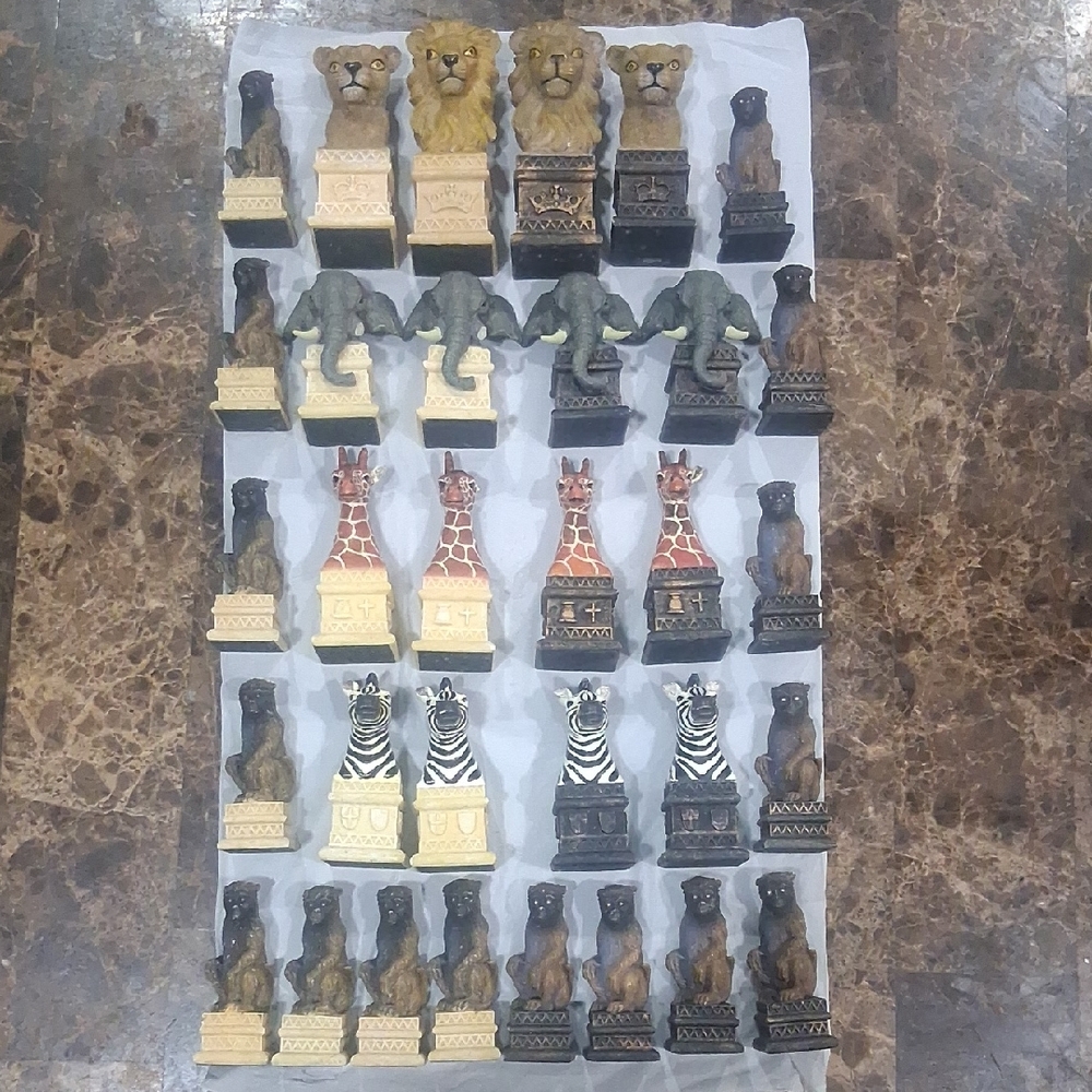 Chess Set Animal Themed